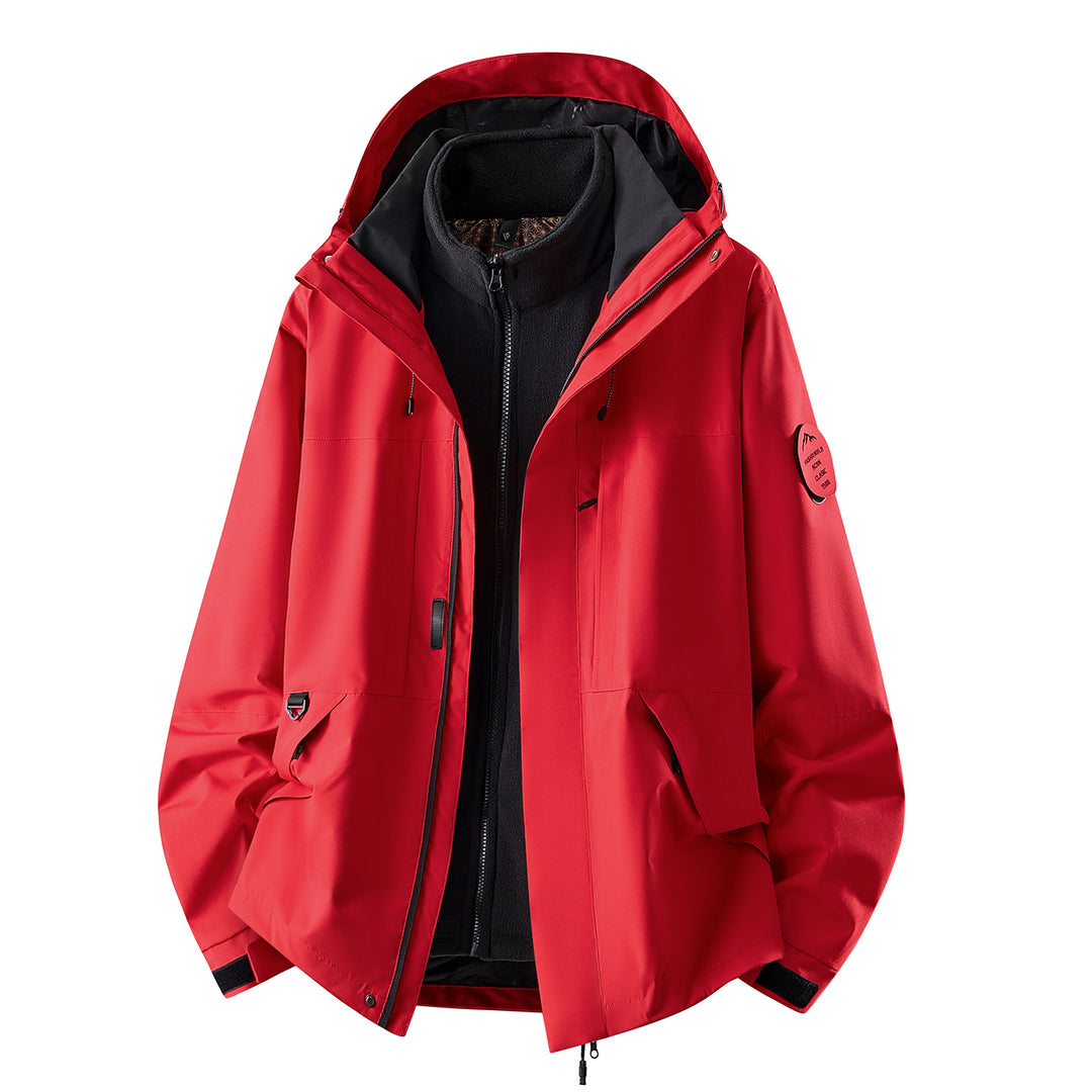 Damen Dreiteilige wasserdichte Outdoorjacke mit abnehmbarem Fleece-Innenlayer Nord Taschen