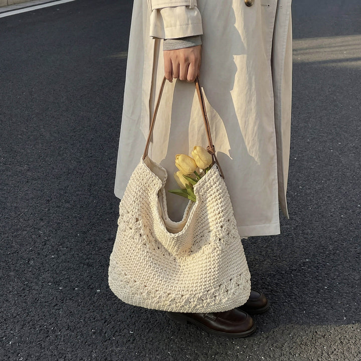 Damen handgefertigte umweltfreundliche Makramee Schultertasche Nord Taschen