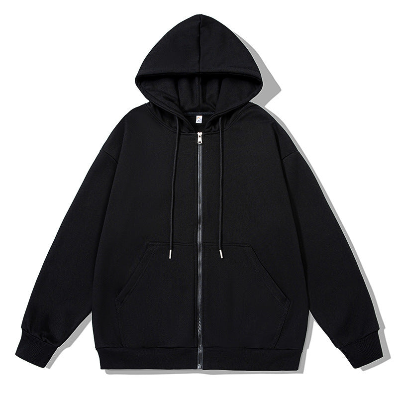 Unisex nan oversized Kapuzenjacke mit ausladendem Schulterschnitt, durchgehendem Reißverschluss und French-Terry Nord Taschen