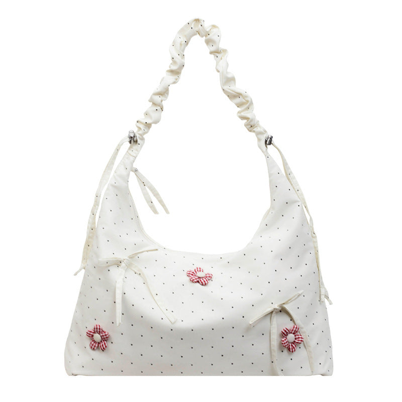 Damen Hobo-Tasche mit verspielten Blumenapplikationen und gerafftem Design Nord Taschen