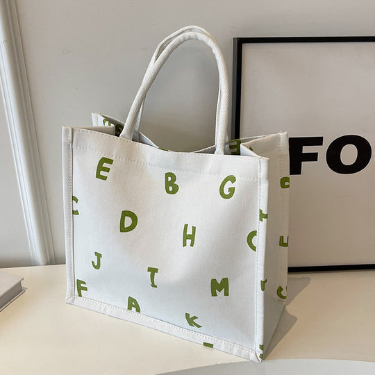 Damen Einkaufstasche mit buntem Alphabet-Design und stabilen Griffen Nord Taschen