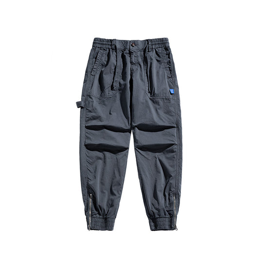 Herren Tapered-Utility-Cargohose im Joggerstil mit elastischem Comfortbund, aufgesetzten Taschen und Knöchel‑Reißverschluss Nord Taschen