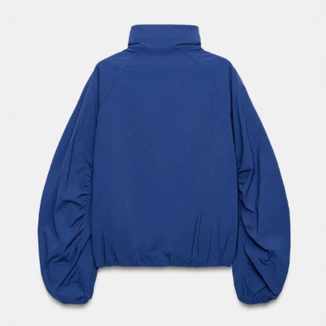 Damen Kurz geschnittene Wollmix-Jacke mit Stehkragen, Reißverschluss und Ballonärmeln Nord Taschen