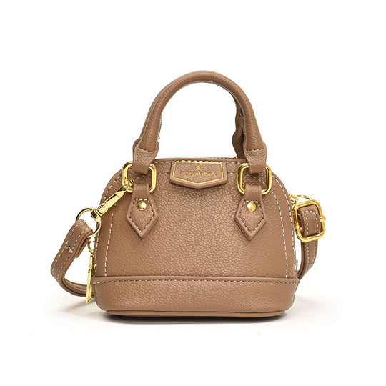 Damen Mini-Hobo-Tasche aus strukturiertem Kunstleder mit goldenen Akzenten Nord Taschen