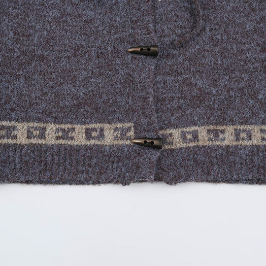 Damen Kapuzen-Strickjacke im Norwegerstil mit Knebelverschlüssen Nord Taschen