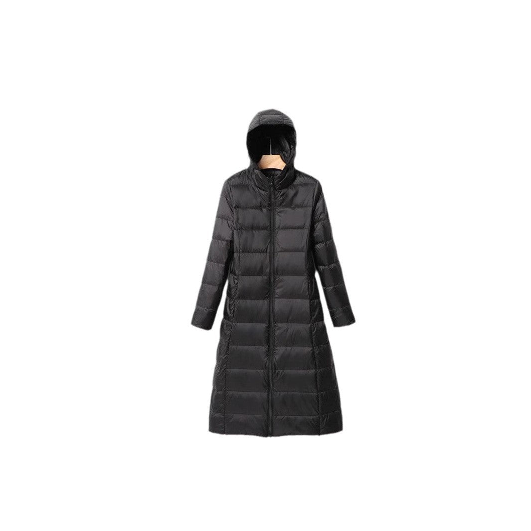 Damen langer gesteppter Mantel mit Kapuze und leichter Wärmedämmung Nord Taschen
