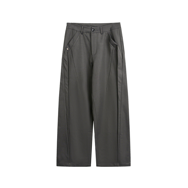 Damen Weite High-Waist Stoffhose mit Bügelfalte und seitlichen Eingrifftaschen Nord Taschen