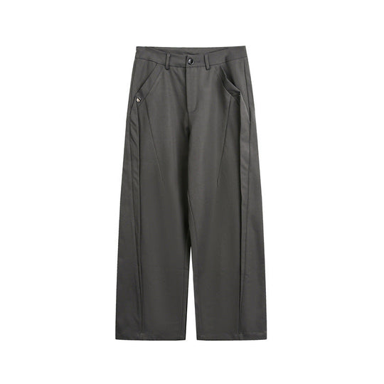 Damen Weite High-Waist Stoffhose mit Bügelfalte und seitlichen Eingrifftaschen Nord Taschen