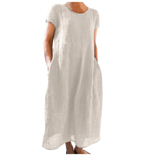 Damen Langarm Sommerkleid Nord Taschen