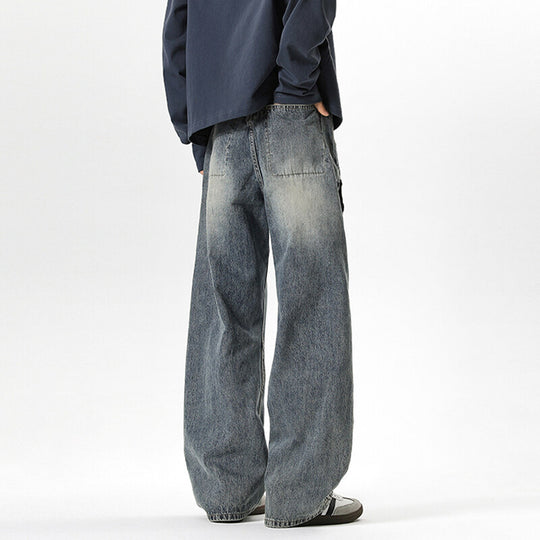 Damen Weitgeschnittene Jeans mit hohem Bund Nord Taschen