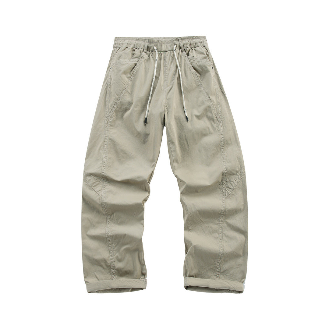 Herren Leichte Relaxed-Fit Bundhose mit Tunnelzug, schrägen Eingrifftaschen und Paneelnähten Nord Taschen