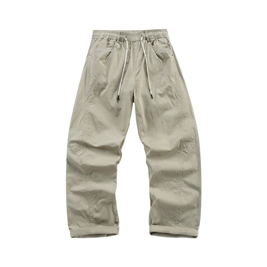 Herren Leichte Relaxed-Fit Bundhose mit Tunnelzug, schrägen Eingrifftaschen und Paneelnähten Nord Taschen
