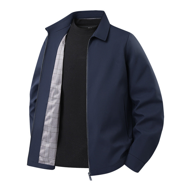 Herren Leichte Harrington‑Jacke mit Softshell‑Außenmaterial und Glencheck‑Futter Nord Taschen
