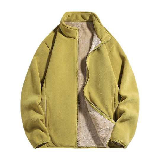 Herren Thermo-Fleecejacke mit weichem Sherpa-Innenfutter und Stehkragen Nord Taschen