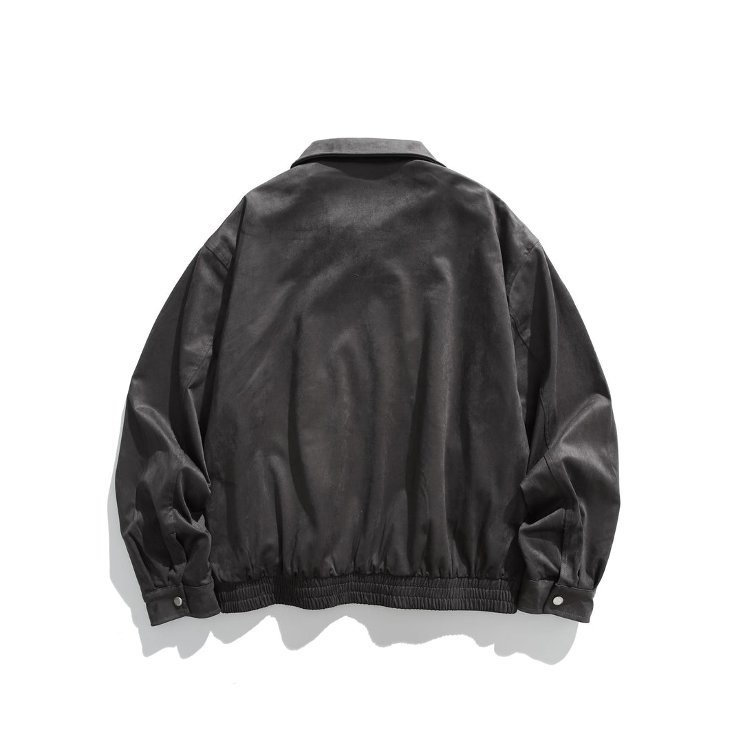 Herren Kurz geschnittener Velours‑Blouson mit Hemdkragen, Zweiwege‑Reißverschluss und elastischem Saum Nord Taschen