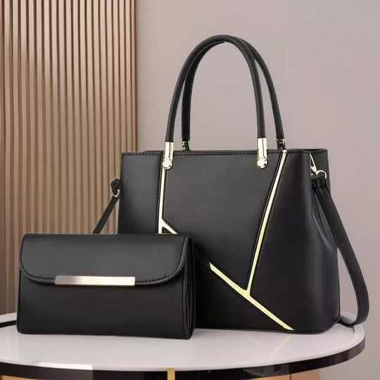 Damen Handtaschen Set mit schickem Clutch und goldenen Akzenten Nord Taschen