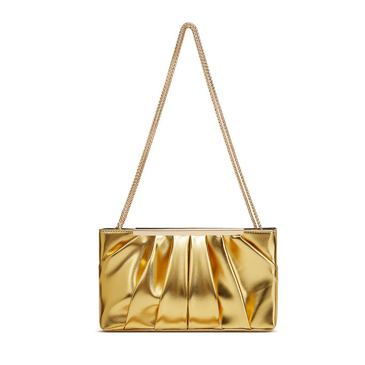 Damen Clutch mit elegantem Faltendesign und feiner Kettenapplikation Nord Taschen