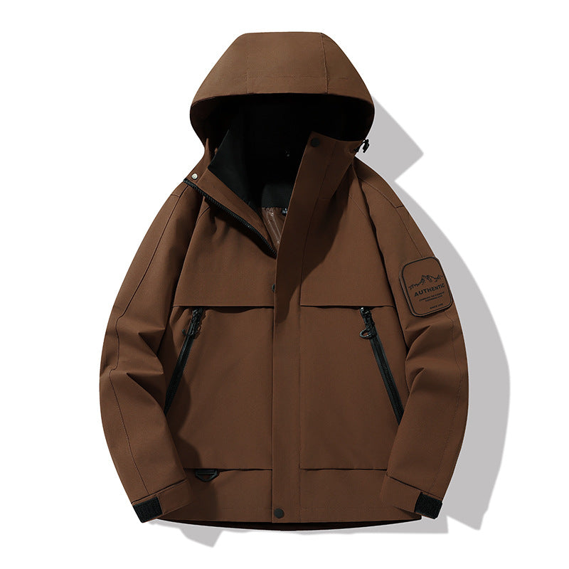 Herren multifunktionale Wasserfeste Softshell-Regenjacke mit abnehmbarer Fleece-Innenjacke Nord Taschen