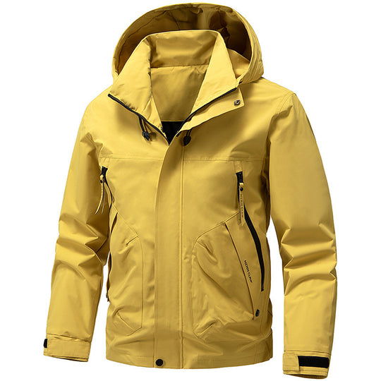 Herren Atmungsaktive Softshell Outdoorjacke mit winddichter Membran, verstellbarer Kapuze und Reißverschlusstaschen Nord Taschen