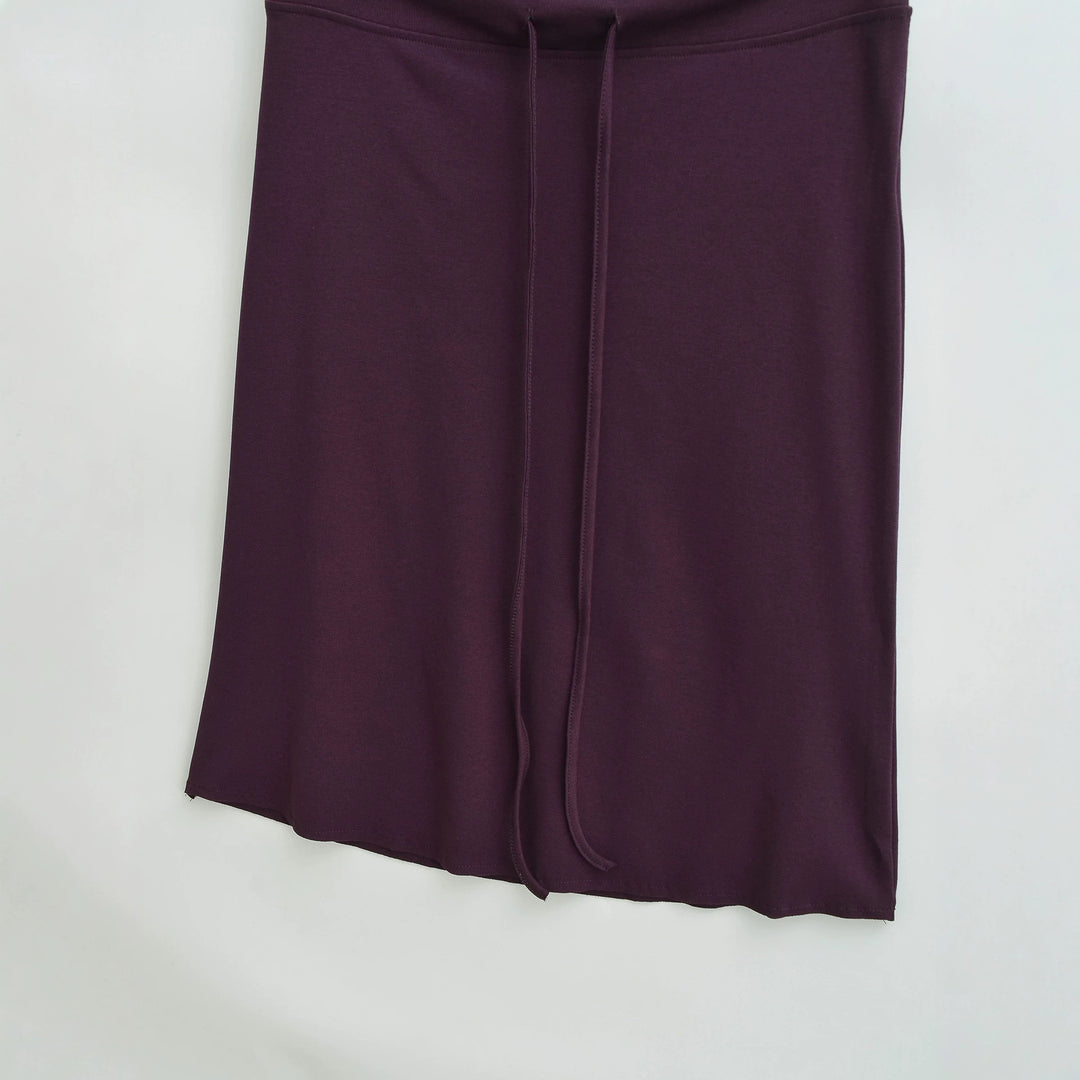 Damen Jersey-Midirock mit hohem Bund, Tunnelzug und A-Linien-Schnitt Nord Taschen