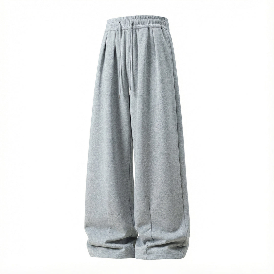 Damen Extraweite Palazzo-Freizeithose aus French-Terry mit Faltenbund und Kordelzug Nord Taschen