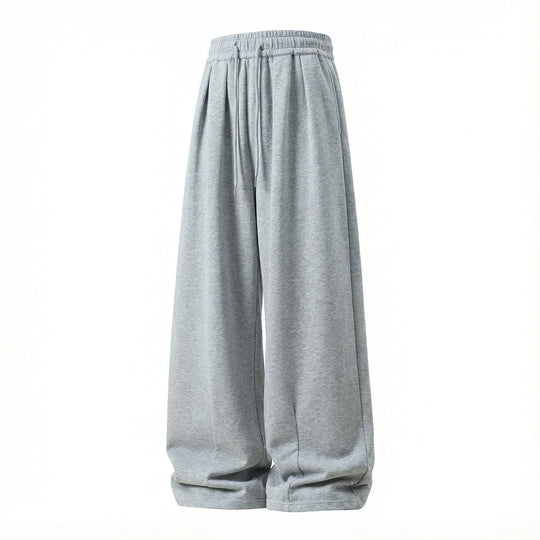Damen Extraweite Palazzo-Freizeithose aus French-Terry mit Faltenbund und Kordelzug Nord Taschen