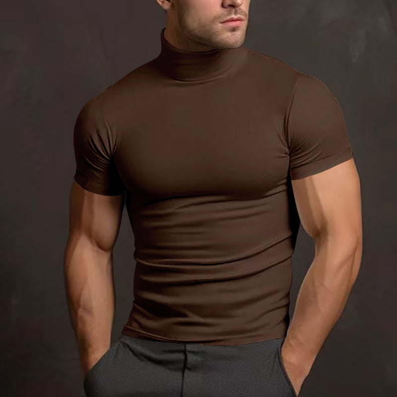 Herren Langarm-Turtleneck-Shirt aus atmungsaktivem Stretchmaterial