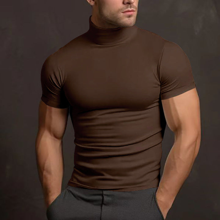 Herren Langarm-Turtleneck-Shirt aus atmungsaktivem Stretchmaterial