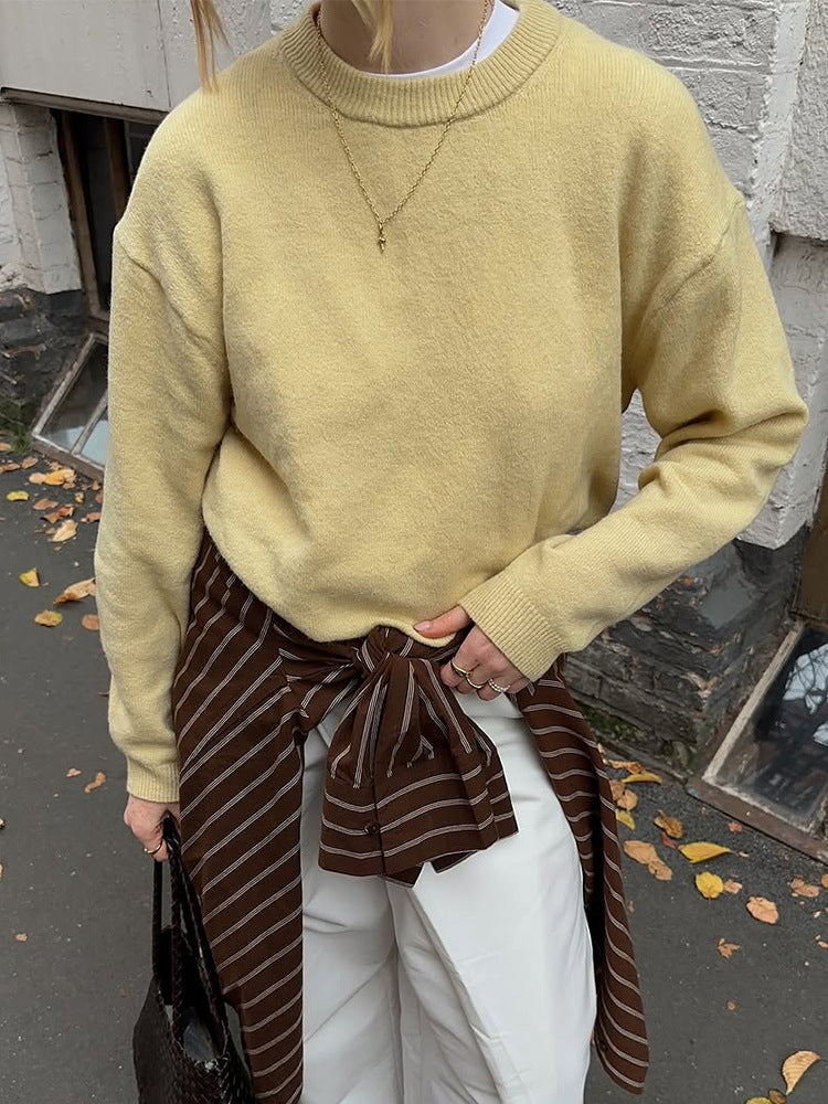 Damen Boxy Feinstrickpullover mit Raglanärmeln und geripptem Bündchen Nord Taschen