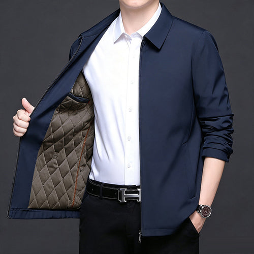 Herren leichte gesteppte Übergangsjacke mit innenliegendem Quiltfutter und klassischem Kragen Nord Taschen