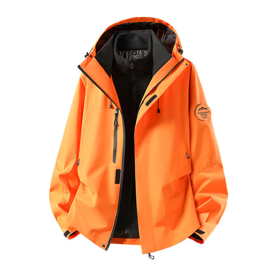 Herren zweilagige Softshell-Outdoorjacke mit herausnehmbarem Fleecefutter und verstellbarer Kapuze Nord Taschen