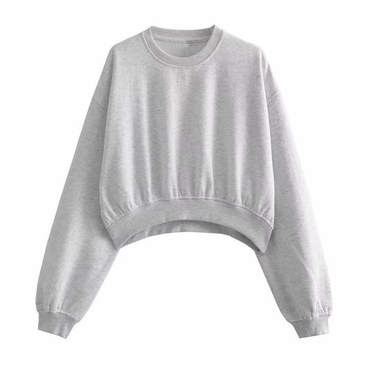 Damen Kurzes Oversize‑Sweatshirt mit gerafftem Saum und Ballonärmeln Nord Taschen