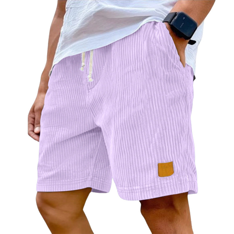Herren nan Feincord-Shorts mit elastischem Tunnelzugbund, Kordelzug und tiefen Eingrifftaschen Nord Taschen