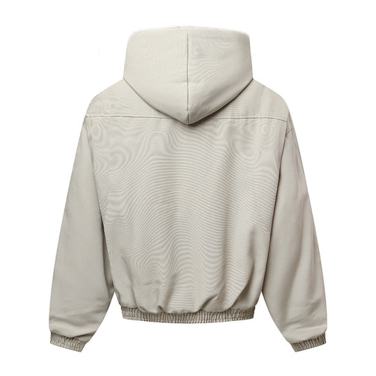 Unisex Kapuzenblouson mit wärmendem Teddyfutter, elastischem Saum und verdeckter Knopfleiste Nord Taschen