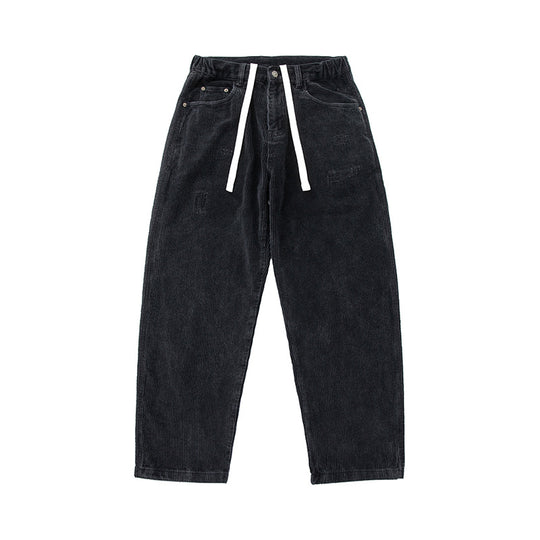 Herren Cordhose im Relaxed-Fit mit elastischem Tunnelzugbund und Used-Details Nord Taschen
