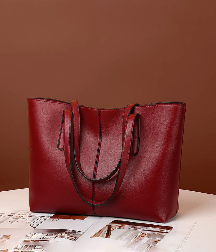 Nord Taschen | Große Leder-Tote-Tasche, Damen-Arbeitstasche mit Reißverschluss