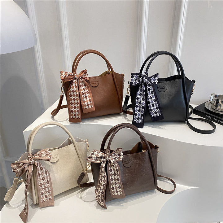 Damen Henkeltasche mit modischem Schleifendetail und abnehmbarem Schulterriemen Nord Taschen