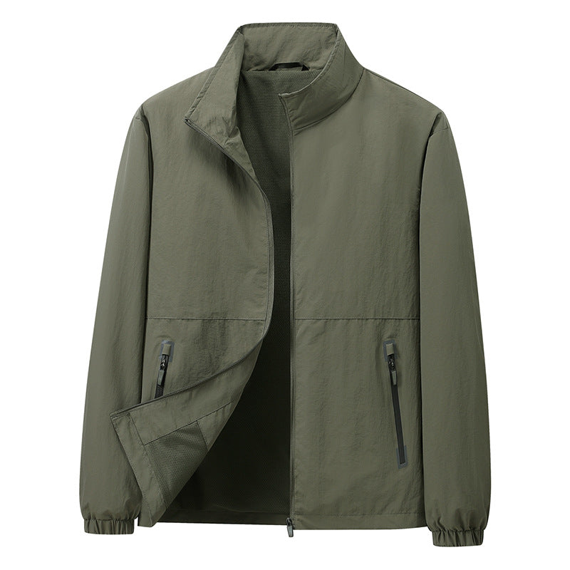 Herren Leichte Windbreaker-Outdoorjacke mit Stehkragen, Zweiwege-Reißverschluss und verdeckten Taschen Nord Taschen
