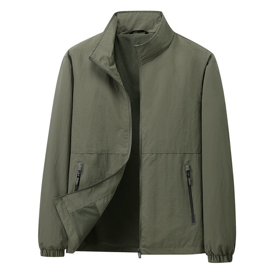 Herren Leichte Windbreaker-Outdoorjacke mit Stehkragen, Zweiwege-Reißverschluss und verdeckten Taschen Nord Taschen