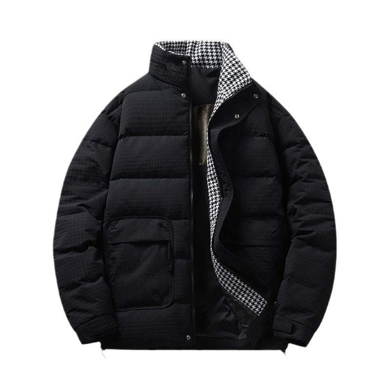 Herren Wattierte Steppjacke mit Hahnentritt-Innenfutter und verstellbarem Saum Nord Taschen