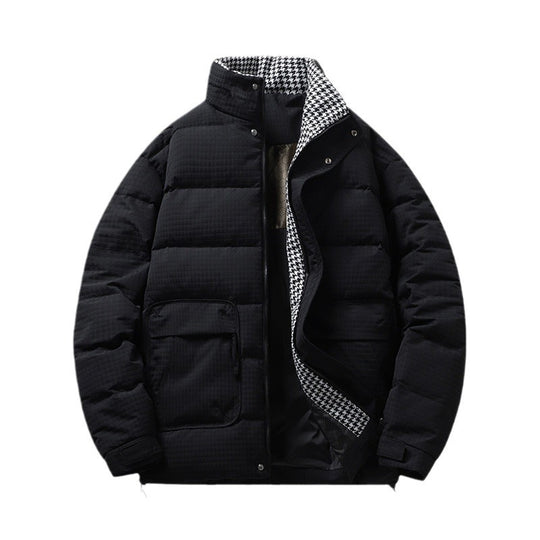 Herren Wattierte Steppjacke mit Hahnentritt-Innenfutter und verstellbarem Saum Nord Taschen