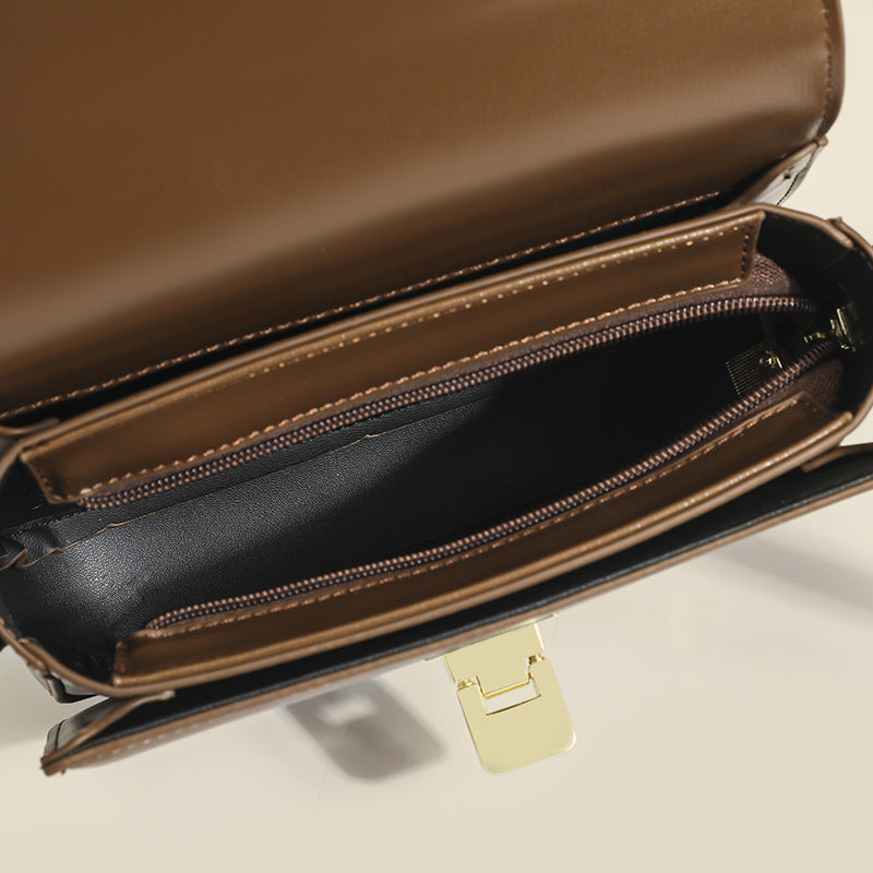 Damen Umhängetasche mit edler Metallschnalle und hochwertigem Leder Nord Taschen