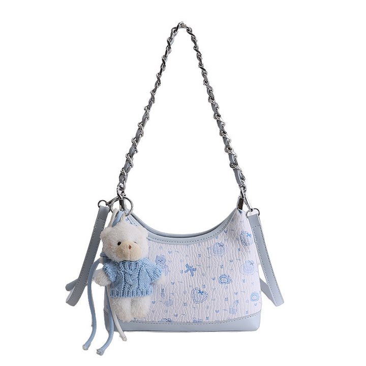 Damen Schultertasche mit verspieltem Design und charmantem Tieranhänger Nord Taschen