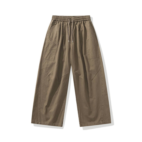 Damen weite Cargo-Hose mit elastischem Bund und Tunnelzug Nord Taschen