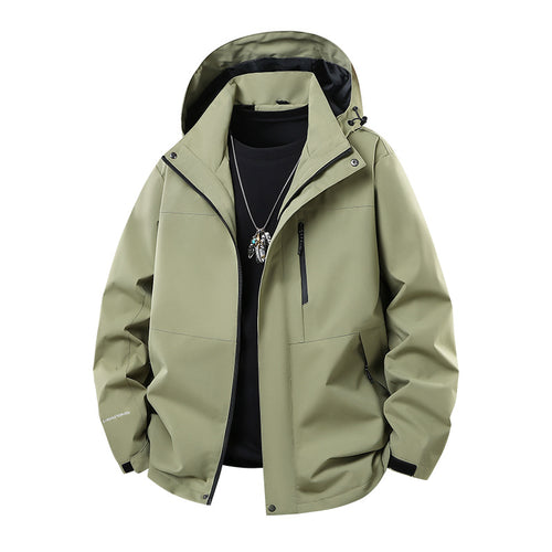 Herren Technische Softshell‑Regenjacke mit verschweißten Nähten, verstellbarer Kapuze und wasserabweisenden Reißverschlüssen Nord Taschen