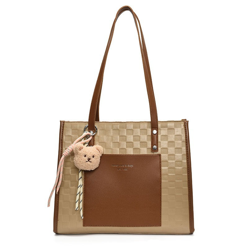 Damenmode Schultertasche mit stilvollem Karomuster Nord Taschen