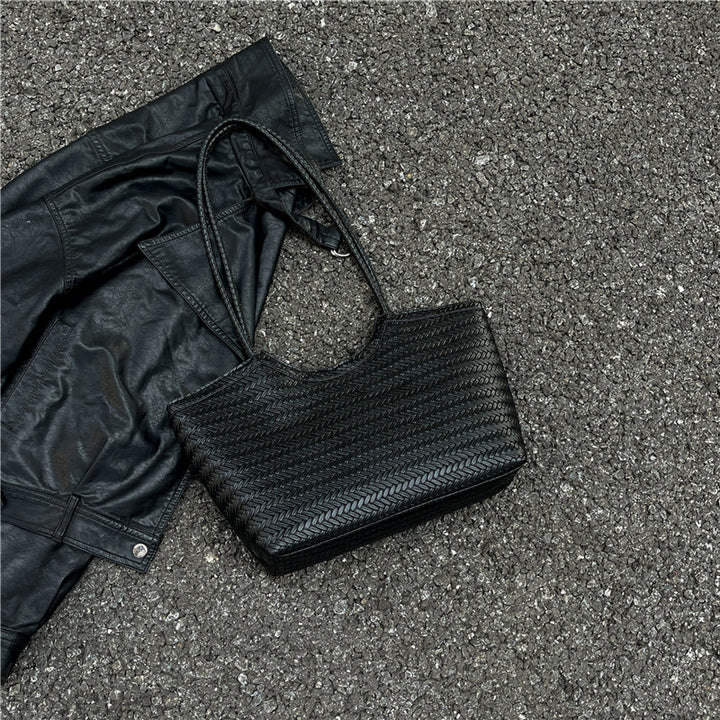 Damen Jute-Shopper-Tasche mit auffälligem Wabenmuster Nord Taschen