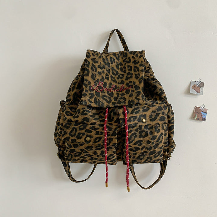 Damen Freizeit-Rucksack mit kreativem Leopardenmuster und praktischen Fächern Nord Taschen