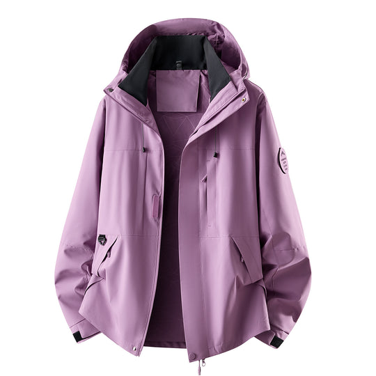 Herren Wasserabweisende Oversize-Outdoorjacke mit Kapuze, atmungsaktivem Softshell & Utility‑Taschen Nord Taschen