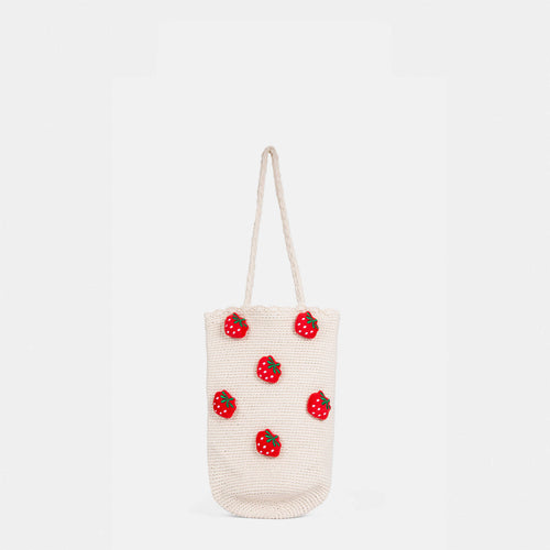 Damenhandtasche aus natürlichen Materialien mit fröhlichem Kirschdesign Nord Taschen